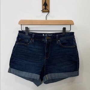 Reitmans Women’s Denim Shorts – Deep Blue – Size 28 – Cuffed Hem